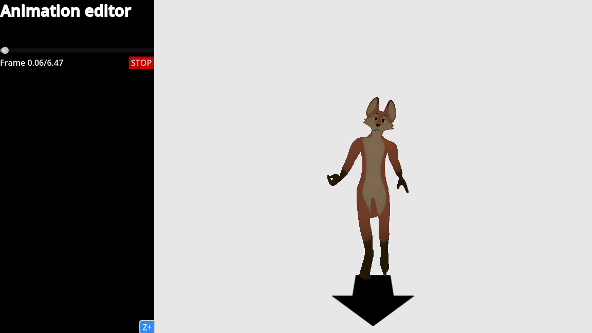 The same fox with less seizure in the custom animation player.